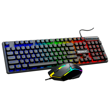 KM2025 Teclado com fio e conjunto de mouse - teclas de retroilumação