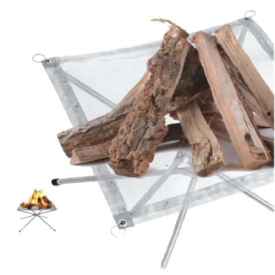 Stainless Steel Bonfire Frame for Camping BBQ and Mesh Fire Pit