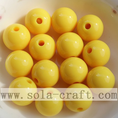 Shinny Opaque Acrylic Round Beads 18MM Mixed Colors for Beautiful Necklace Hot Selling