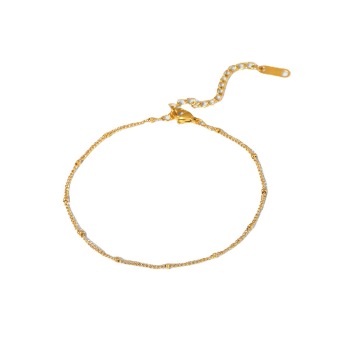 18K emas PVD berlapis keluli tahan karat keluli tahan karat anklet untuk wanita