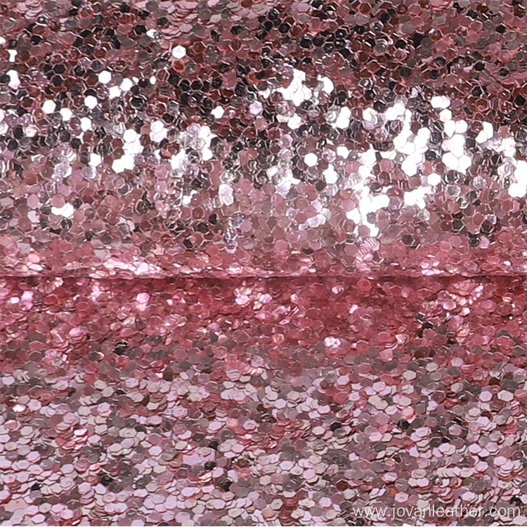 Pink Chunky Glitter Synthetic Leather Faux Leather