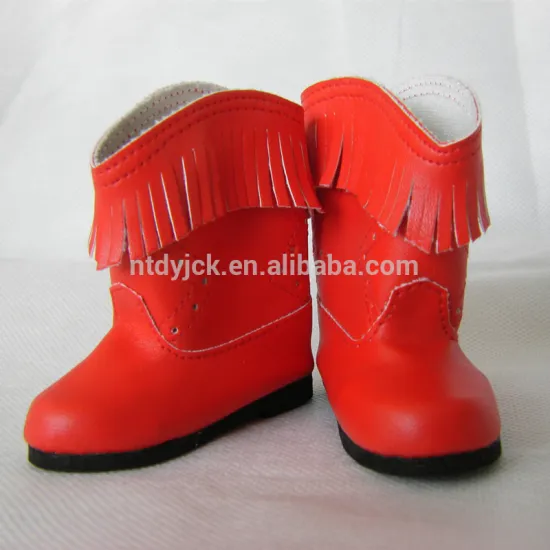 Doll shoes red 18 inch boots for American girl