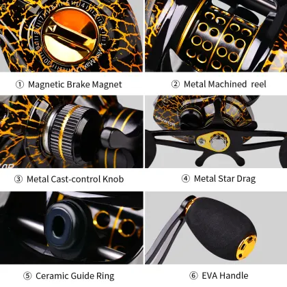7.2:1 Baitcasting Reel with Magnetic Brake for Carp Fishing