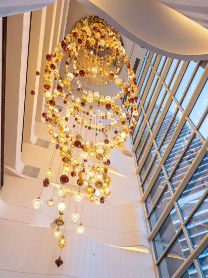 Modern Spiral Staircase Ceiling Indoor Large Chandelier