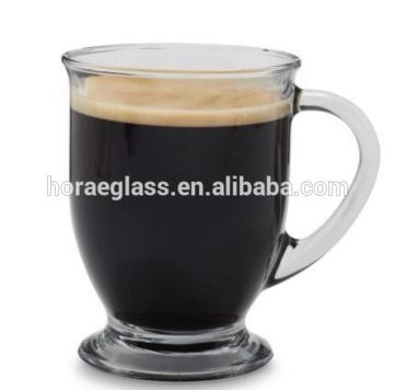 Competitive price handmade top quality glass coffee/tea cup with handle for tableware