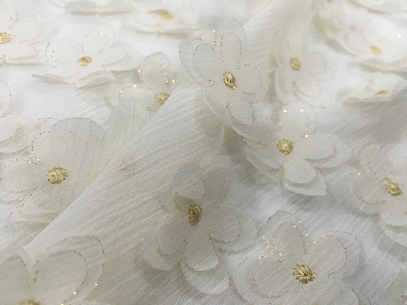 Chiffon Flower Embroidery Fabric