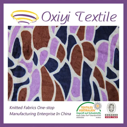 Changshu manufacturer DTY high quality super soft animal printing velboa