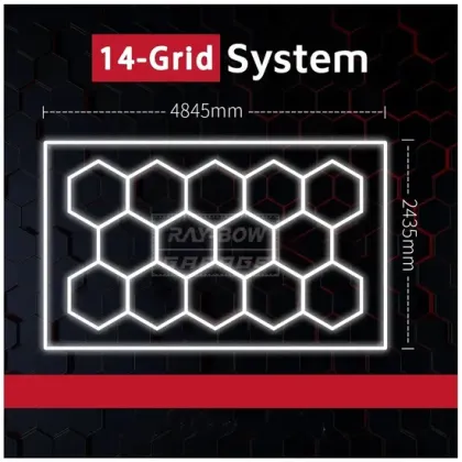 Hexagonal LED Garage Lighting Grid System