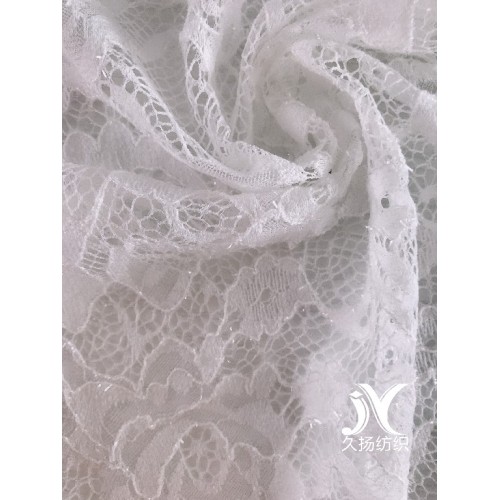 Shiny Nylon Poly Lace Knit Fabric