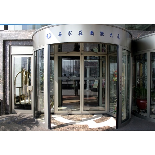 Exterior Entrances with Commercial Two Wing Revolving Doors