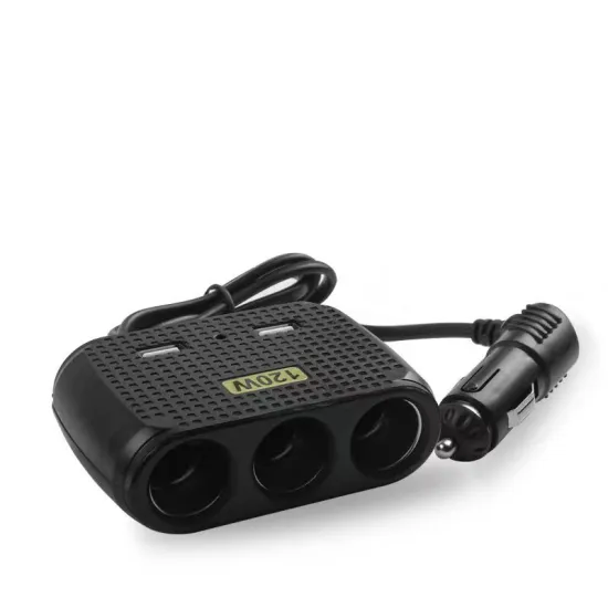 3 Port 3.1A USB Car Charger 12-24V 120W Cigarette Lighter Adapter