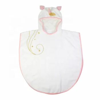 Cotton Hooded Towel Poncho for Toddlers - Baby Animal Shapes