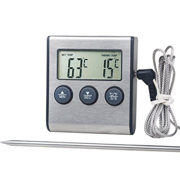 Roestvrijstalen sonde Grote LCD digitale kookthermometer