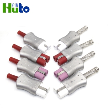 High Working Temperature Aluminum Alloy 2 Pin Straight Ceramic Plug Socket for Electrical Heaters