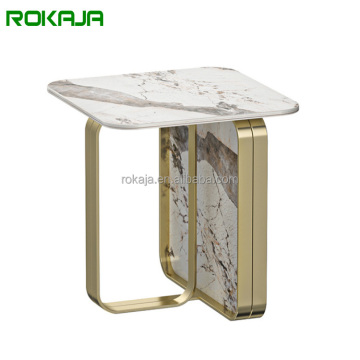 Luxe modern goud roestvrijstalen kleine salontafel voor woonkamer