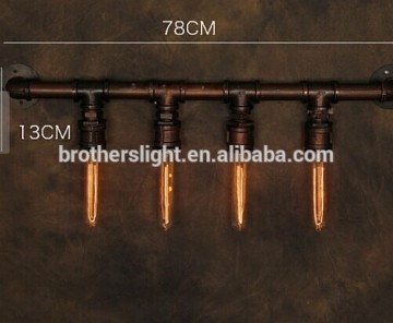 New Edison Lamps Pipe Type Industrial Antique Art Luminaire Wall Light Steampunk Light Aged Steel