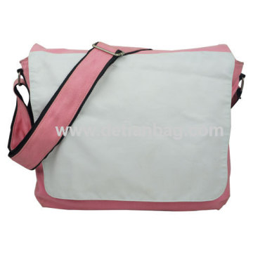 Hot Sell Fashionable Pink Canvas Messenger Bag For Women 