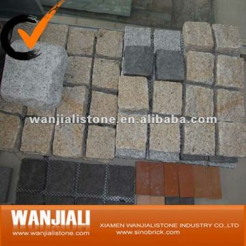 Natural Granite Cube Stone on Mesh