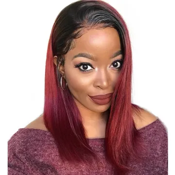 99J Burgundy Red Color Customized Texture Long 10-30 Inches Brazilian Cuticle Aligned Hair Lace Closure Wigs, Lace Front Wigs
