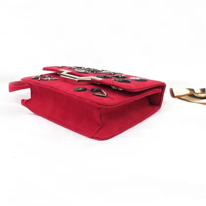 Velvet sequin embroidery decoration Shoulder Bag