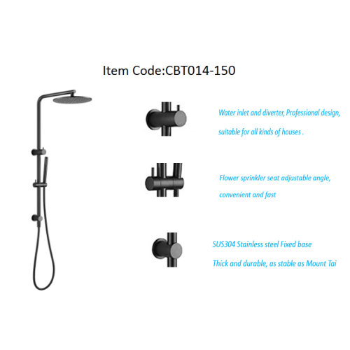 Top Water Inlet Gun Metal Shower Set