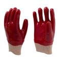 Rote PVC-beschichtete Handschuhe