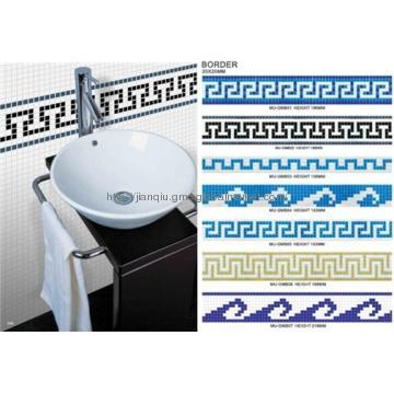 20x20mm chip interlocking glass mosaic tile for kitchen & pool border