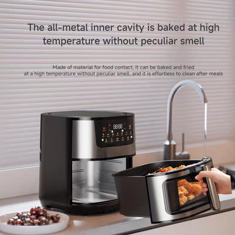 Smart Air Fryer with Non-Stick Coating and LCD Display