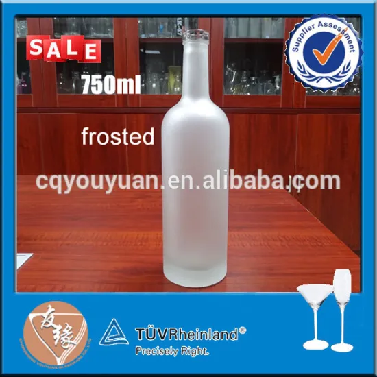Top quality cylinder spirit 750ml empty glass bottle