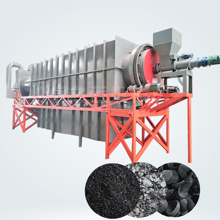 Single Cylinder Circular Carbonization Plant for Biomass Pyrolysis Hookah Charcoal Waste Treatment