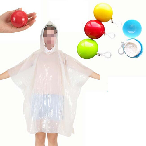 Customized logo Colorful  disposable pe rain poncho