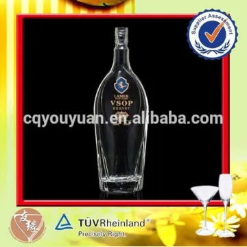 High grade custom decaled VSOP brandy 1.5 liter glass bottle
