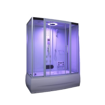 Rectangle Shape Hydro Steam Shower Cabin with Whirlpool Function 5mm Tempered Glass Sliding Frame Style