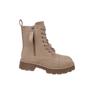 Pu Injection Zip-Up Lace-Up Casual PVC Rain Boots for Women