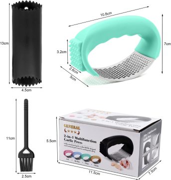 Free Samples: Garlic Mincer Grinder Twister Hopper Powder Crusher Peeler Garlic Press for Stainless Steel Kitchen Accessories