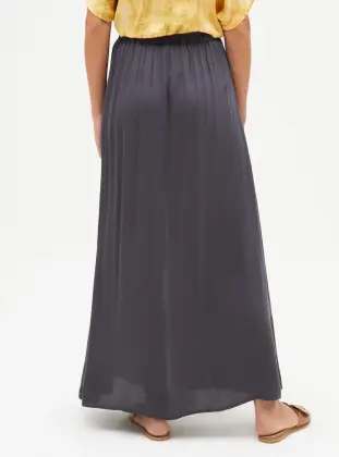 Summer half-length slit long skirt
