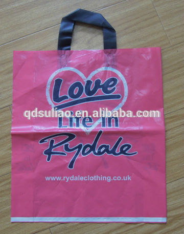 Customed Clear Tinted Soft Loop Handle Plastic Bags