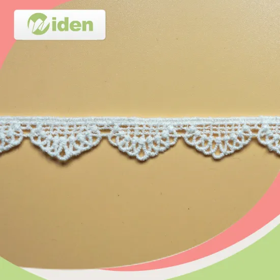 Single Scalloped 1.5 CM Cotton Chemical Lace Trim White