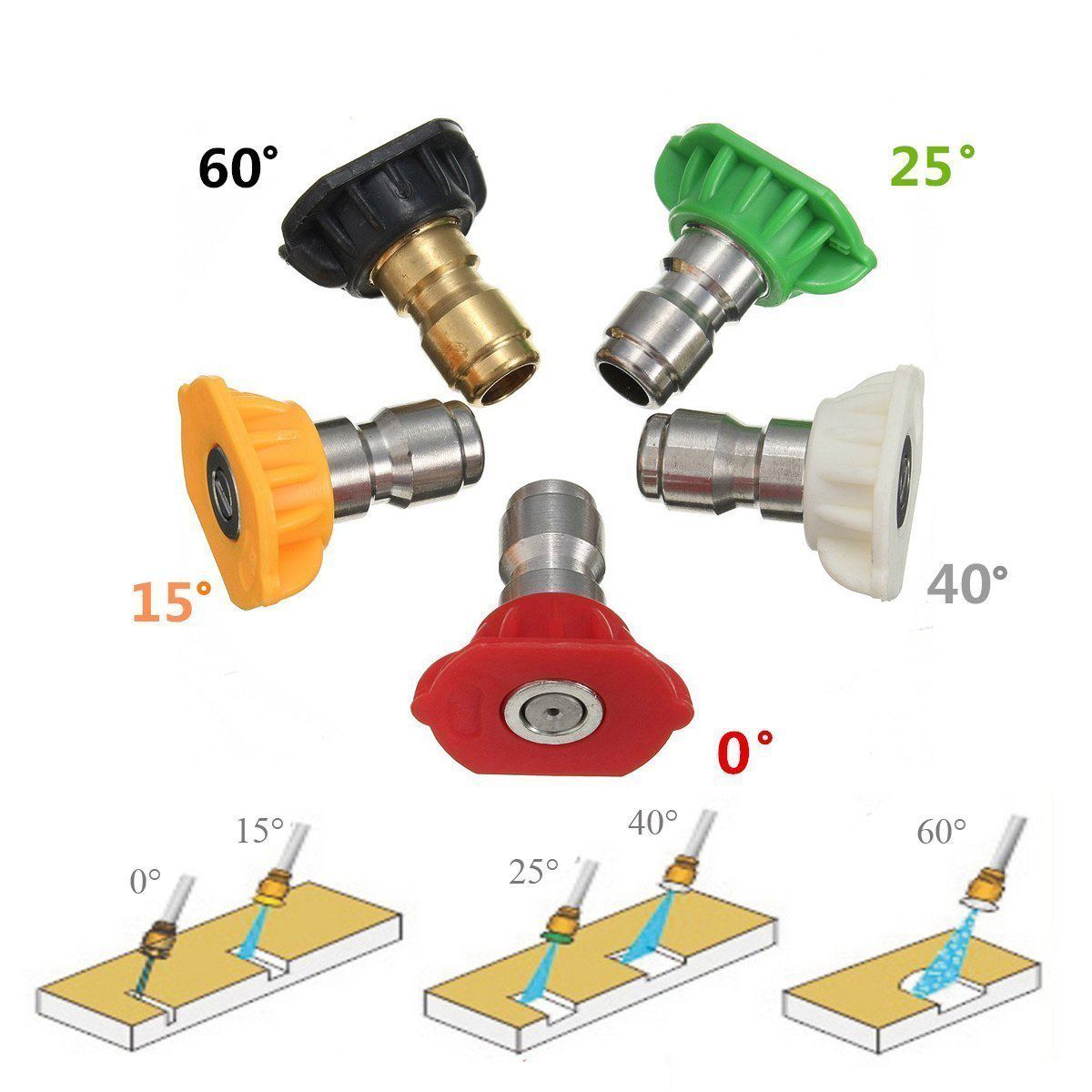 1/4 de lave-auto Spray 1L Bouteille haute pression Snow Snow Mousse Lance Soconier Ferme à pistolet avec 5 buses de laveuse