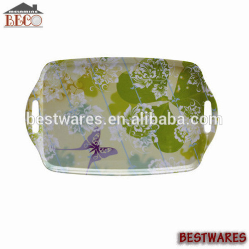 Melamine plastic tray serving tray with handle