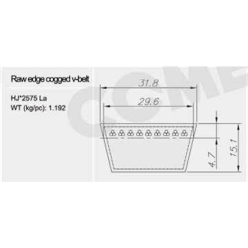 Combine Harvester Machine Rubber Raw Edge Cogged VBelt