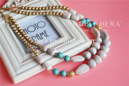 Natural stone bead costume jewelry necklace simple necklace designs