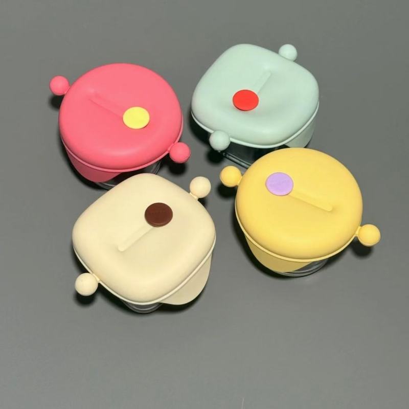 Colorful Kids' Glass Food Containers with Silicone Lids