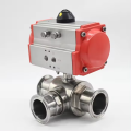 Stainless Steel Pneumatic 3Way Valve Pneumatic Ball Valve