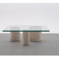 Mesa de té cuadrada de vidrio nórdico