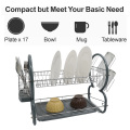 Two Tier Large Dish Rack Two Tier Powder Coating Dish Drying Rack Supplier