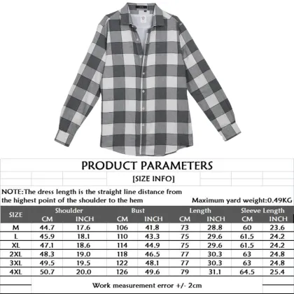 Factory Thin Cotton Plaid Shirt for Men - Spring and Autumn Check Plaid Shirt