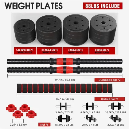 5kg 10kg 20kg Dumbbell Set - Mancuernas de Cemento y Concreto - Juego de Pesas para Entrenamiento