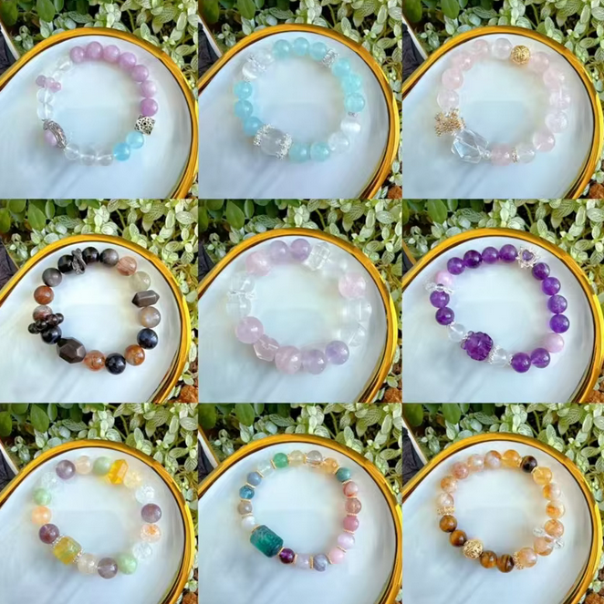 Aquamarine Crystal Combination Style Bracelets