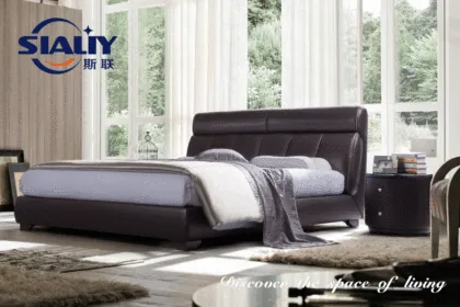 Dark Hue Leather Bed